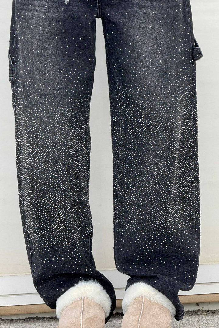 Sofia™ | Pantaloni cargo in denim con vita alta