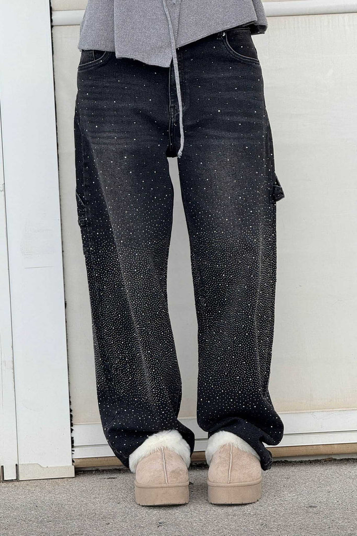 Sofia™ | Pantaloni cargo in denim con vita alta