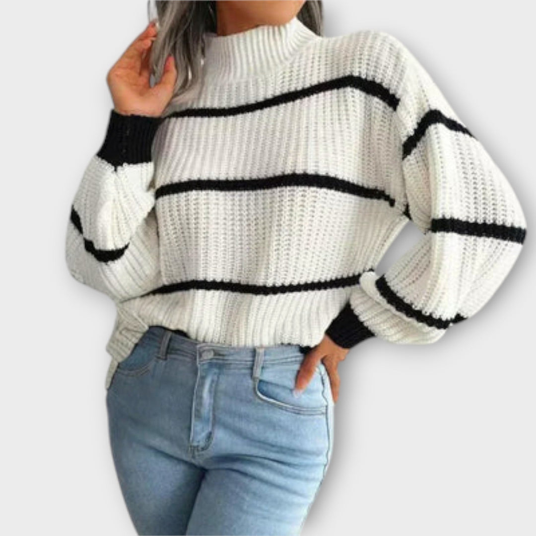 Chavala - Maglione a collo alto con righe