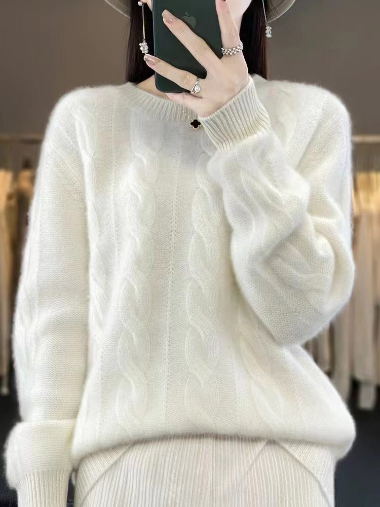 Angelika - Maglione Classico in Maglia Calda