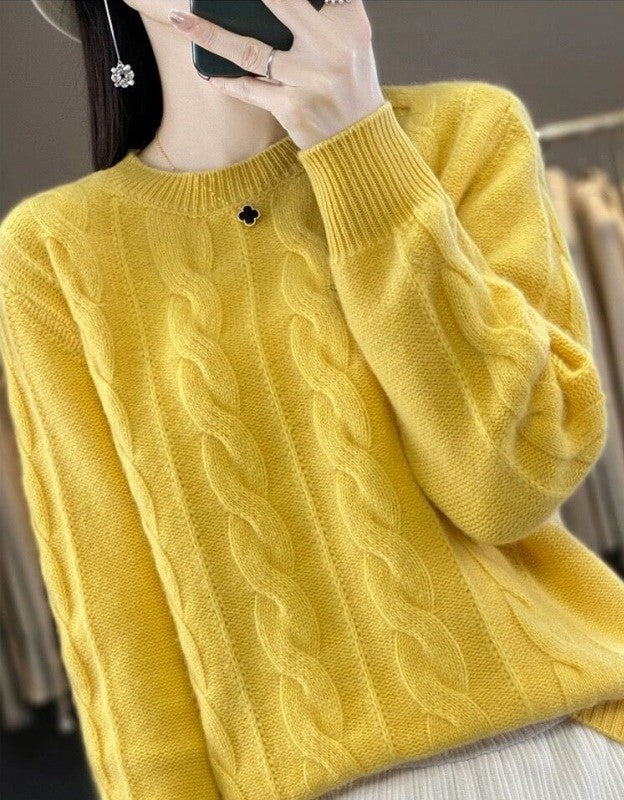 Angelika - Maglione Classico in Maglia Calda