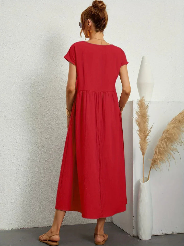 Elena - Abito midi fluido eleganza senza tempo