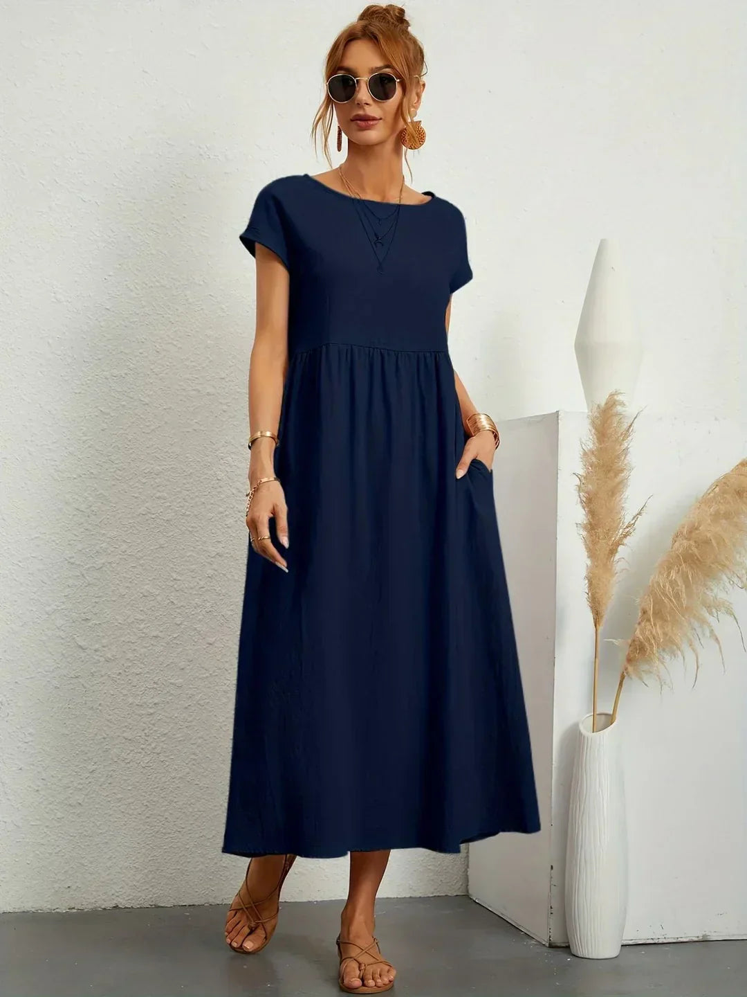 Elena - Abito midi fluido eleganza senza tempo