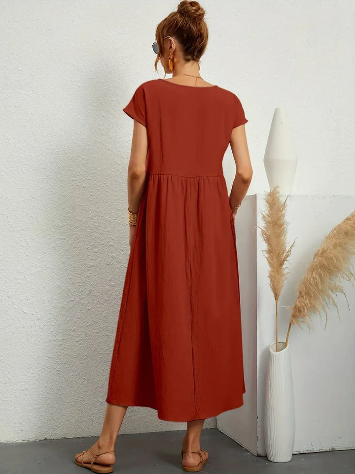 Elena - Abito midi fluido eleganza senza tempo