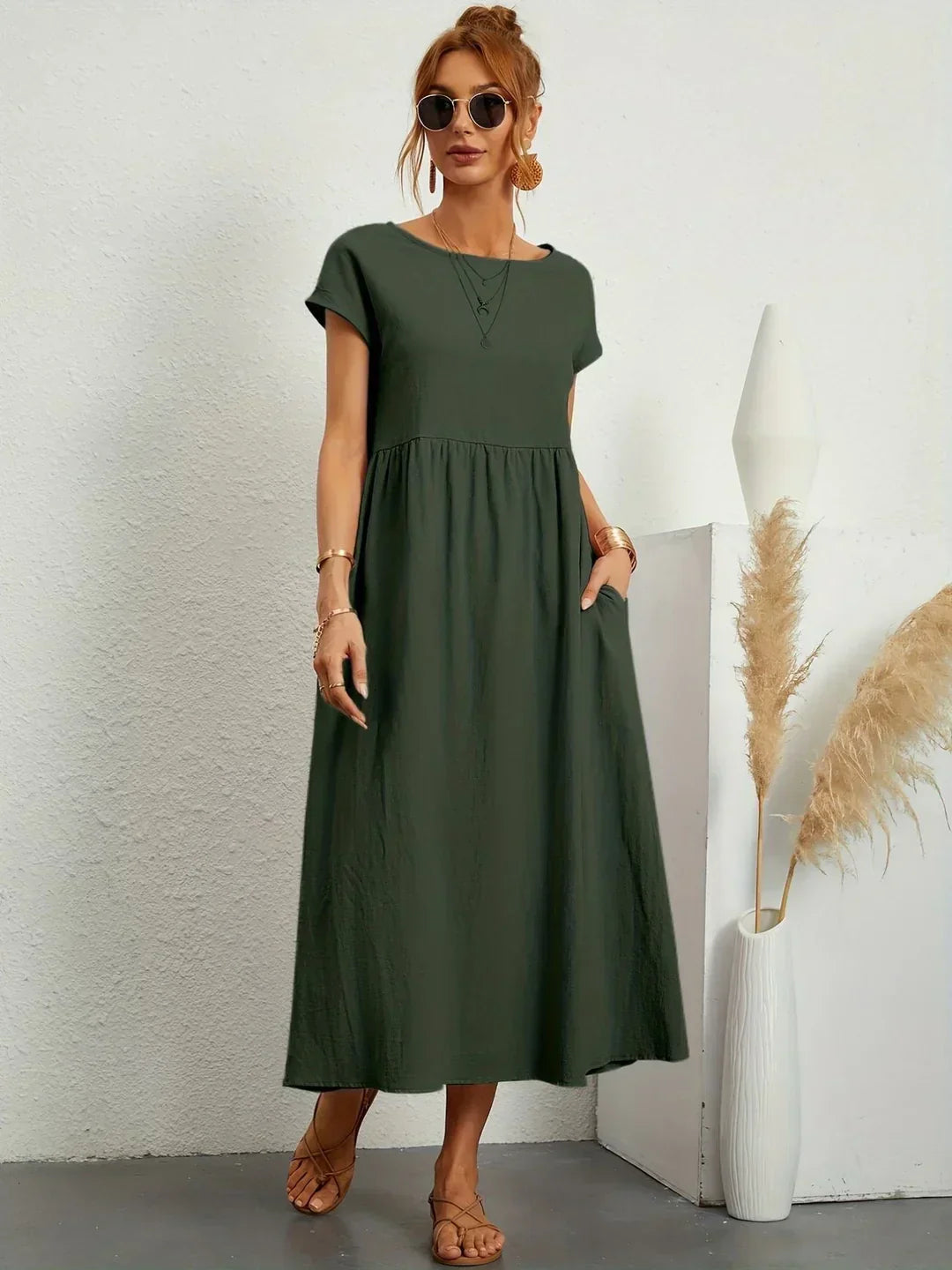 Elena - Abito midi fluido eleganza senza tempo