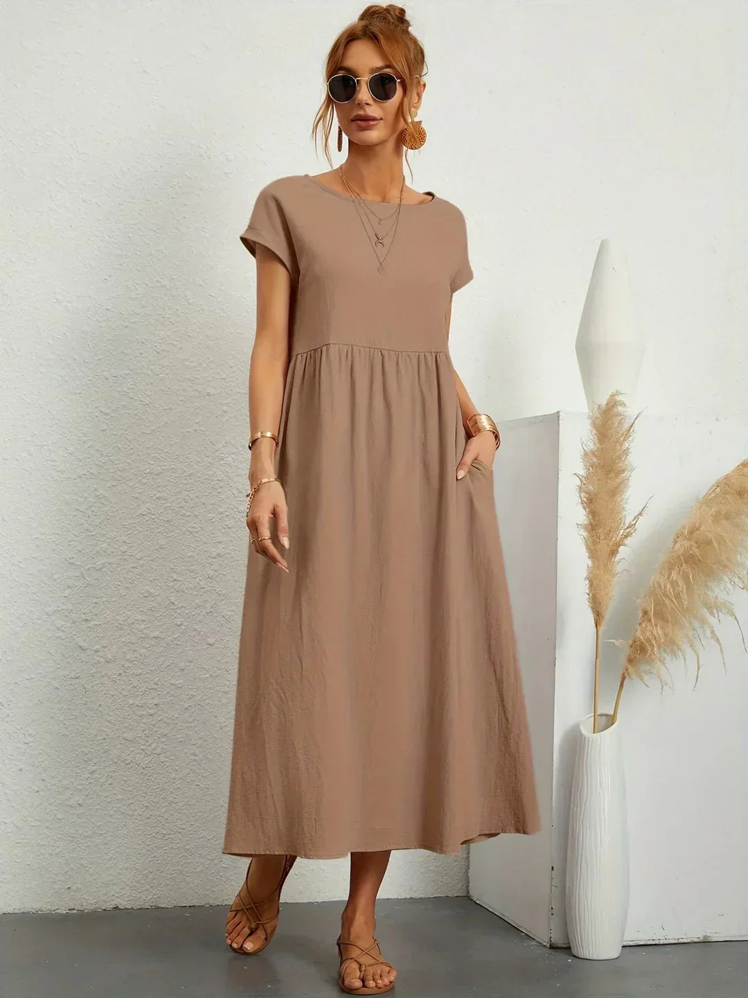 Elena - Abito midi fluido eleganza senza tempo