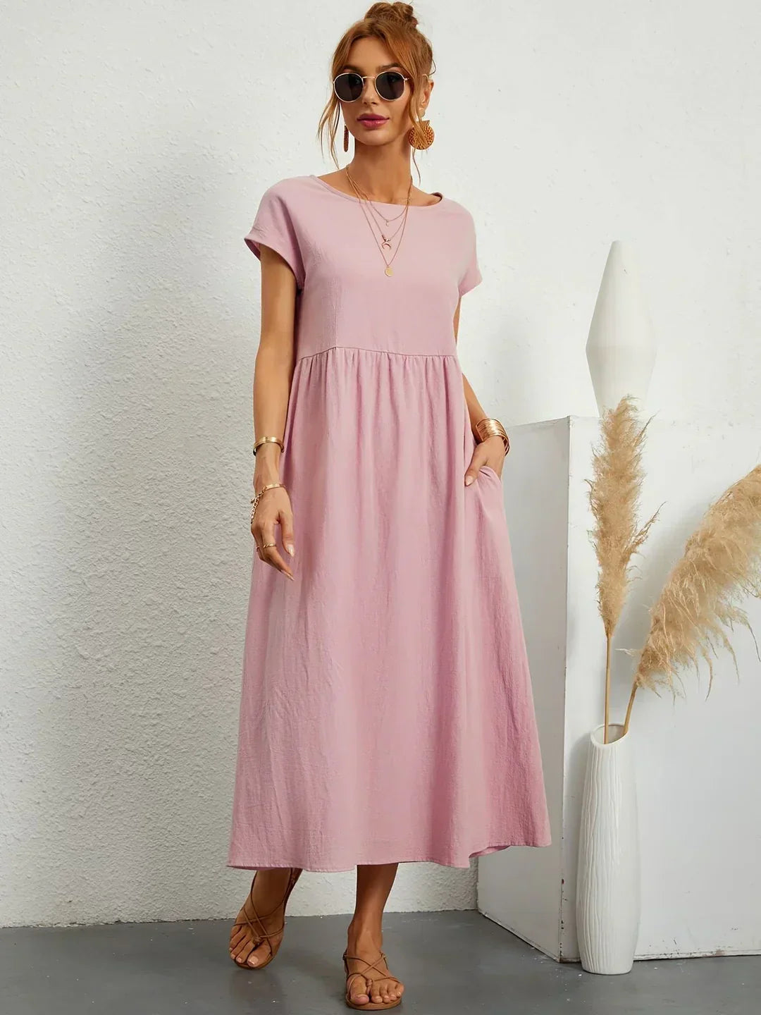 Elena - Abito midi fluido eleganza senza tempo
