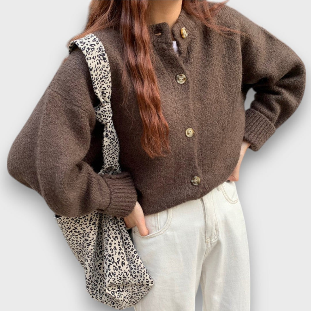 Celore – Cardigan Caldo in Moka