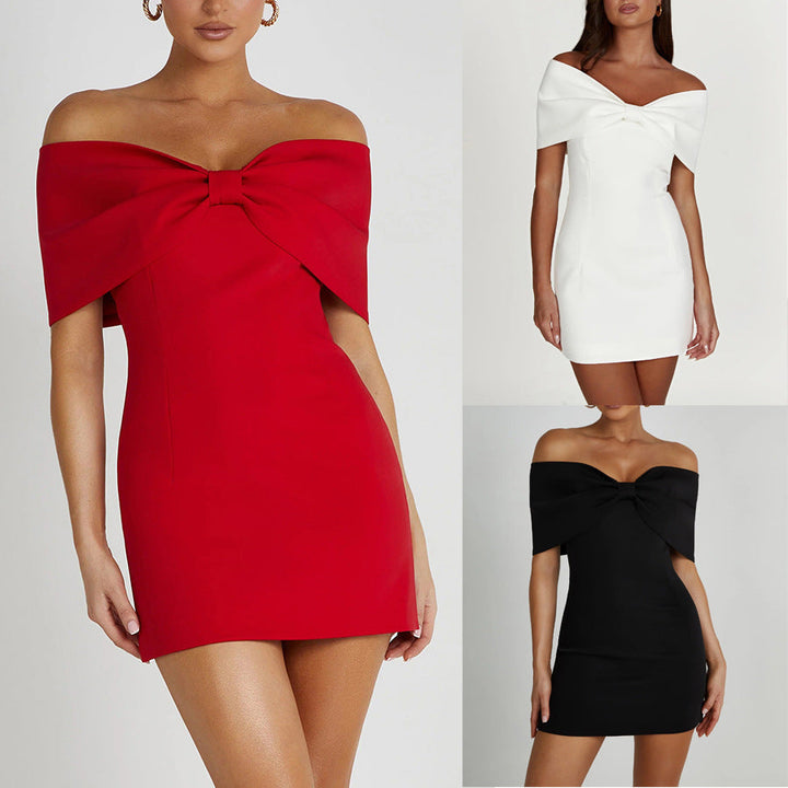 Sofia™ | Abito Amore Fiocco – Eleganza con spalle scoperte