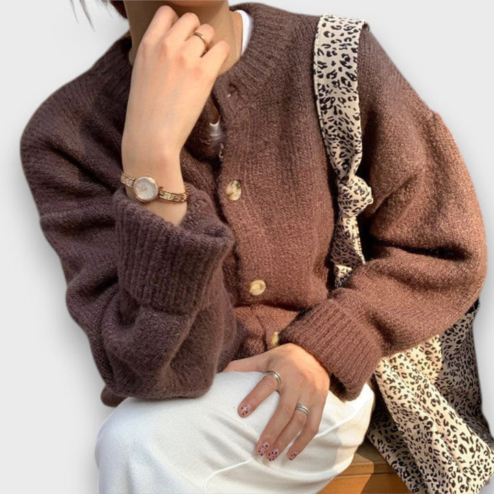 Celore – Cardigan Caldo in Moka