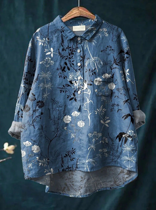 Laura™ | Blusa Classica con Motivo Floreale