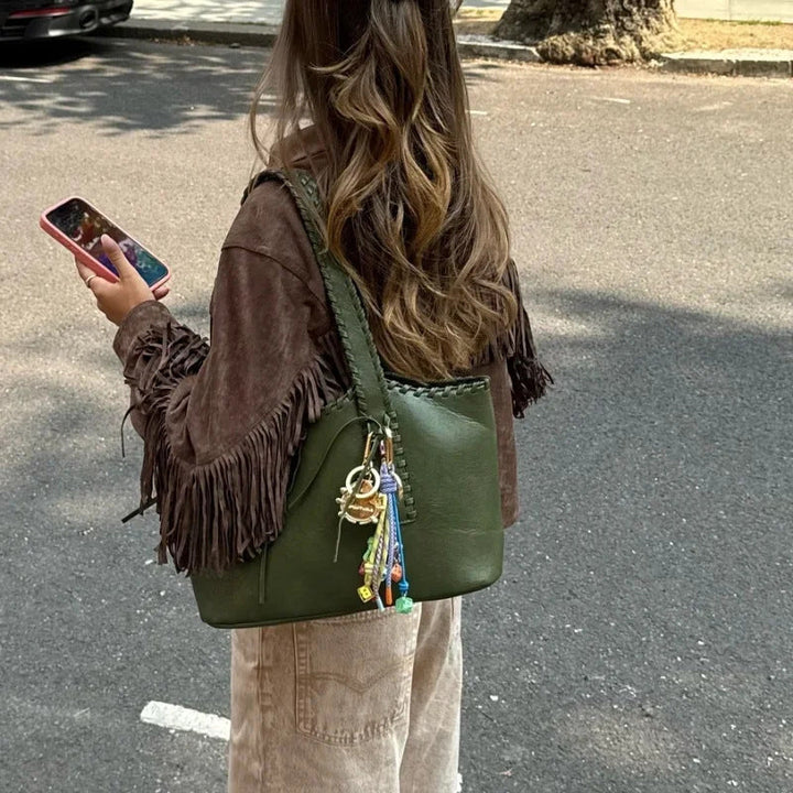 Sofia™ | Giacca in pelle scamosciata con frange di Rivana