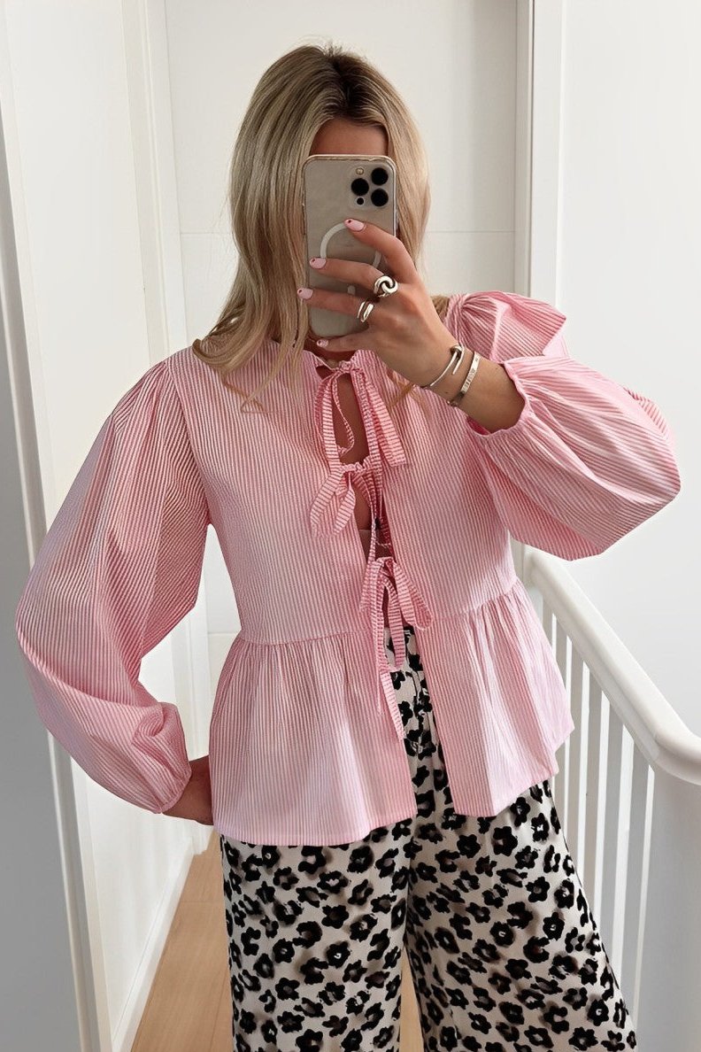 Sofia™ | Blusa a righe con fiocco