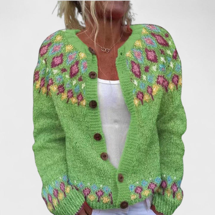 Lianne - Cardigan a maglia larga a fantasia chic