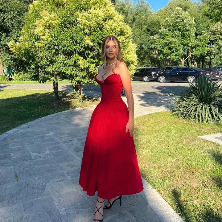 Rafaela - Abito Midi Pieghettato Senza Spalline