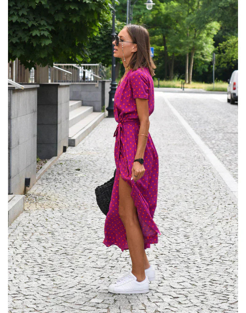 EVA | Abito Elegante con Scollo a V e Copertura della Pancia