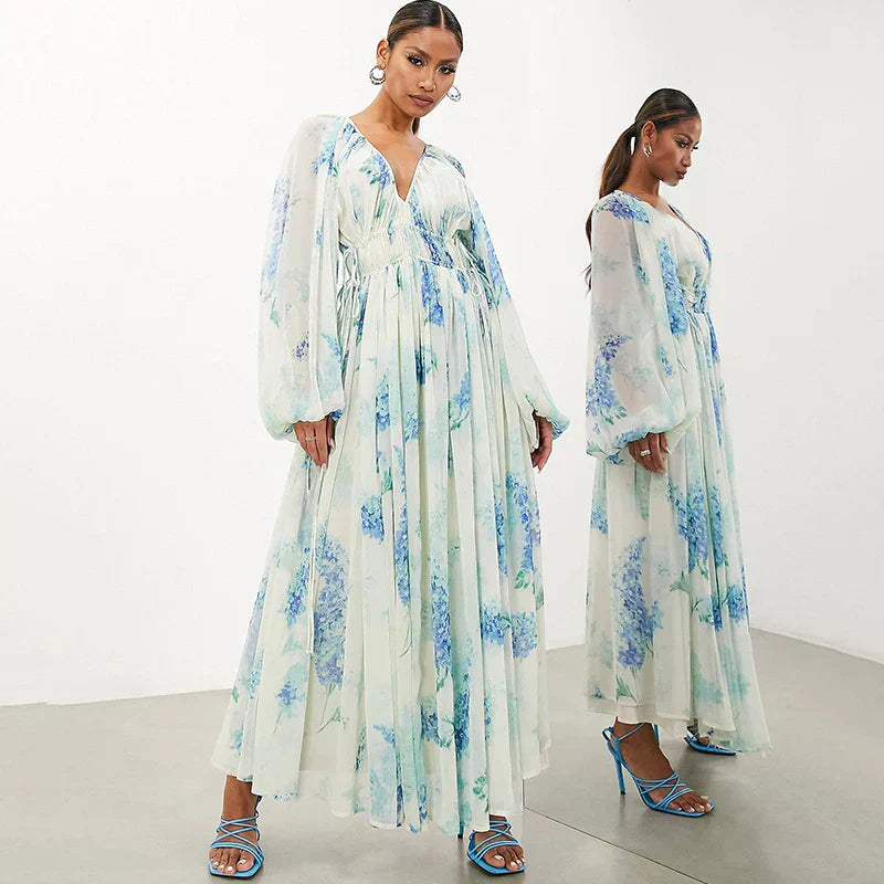 Melaya - Vestito Maxi Blu Oceano
