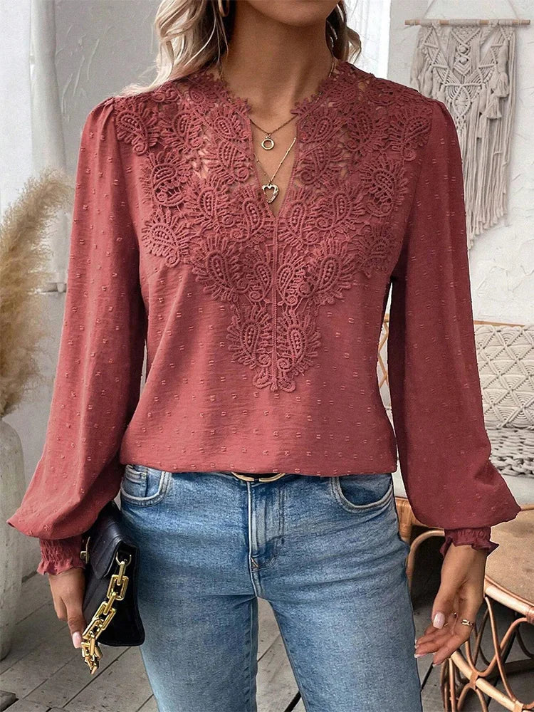 Sofia™ | Clémence™ | Elegante blusa con scollo a V