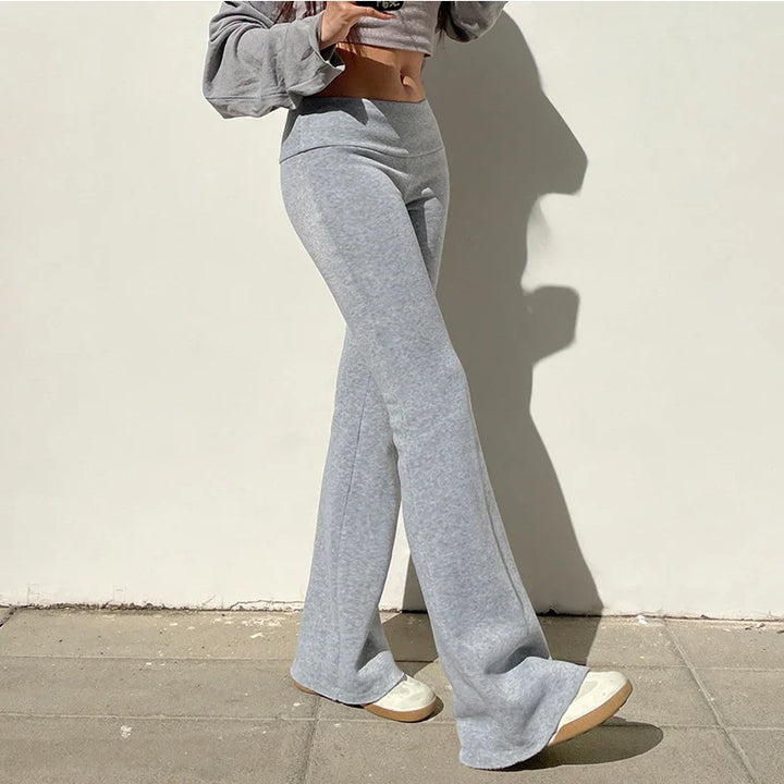 Sofia™ | Pantaloni a Zampa di Elisa in Velluto – Chic e Versatili