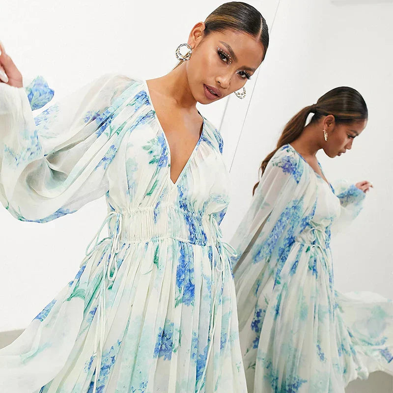 Melaya - Vestito Maxi Blu Oceano