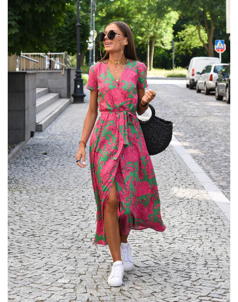 EVA | Abito Elegante con Scollo a V e Copertura della Pancia