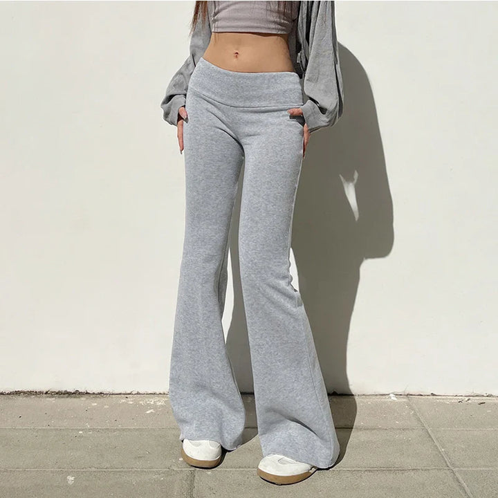 Sofia™ | Pantaloni a Zampa di Elisa in Velluto – Chic e Versatili