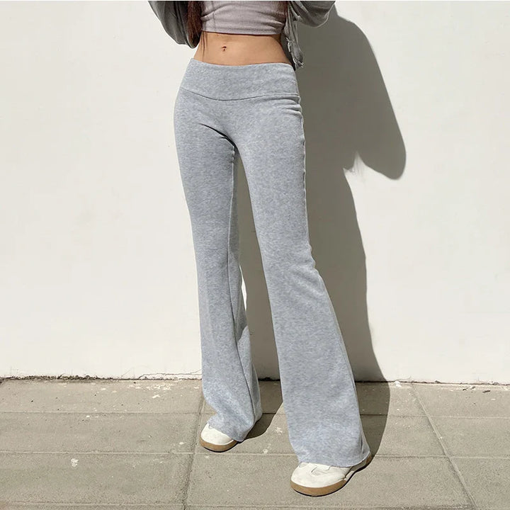 Sofia™ | Pantaloni a Zampa di Elisa in Velluto – Chic e Versatili