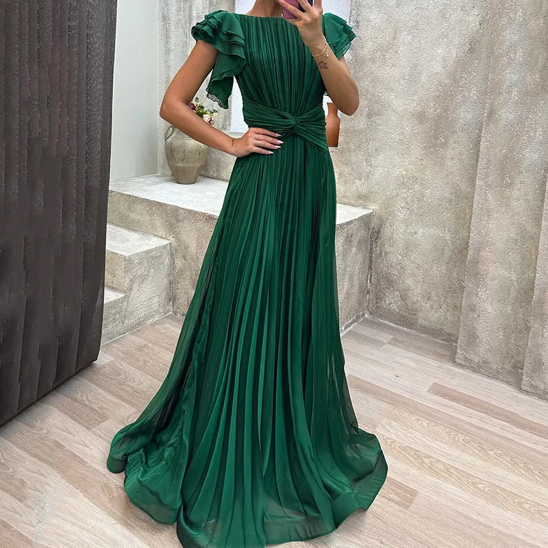 Lara | Abito Lungo Plissettato Elegante da Sera