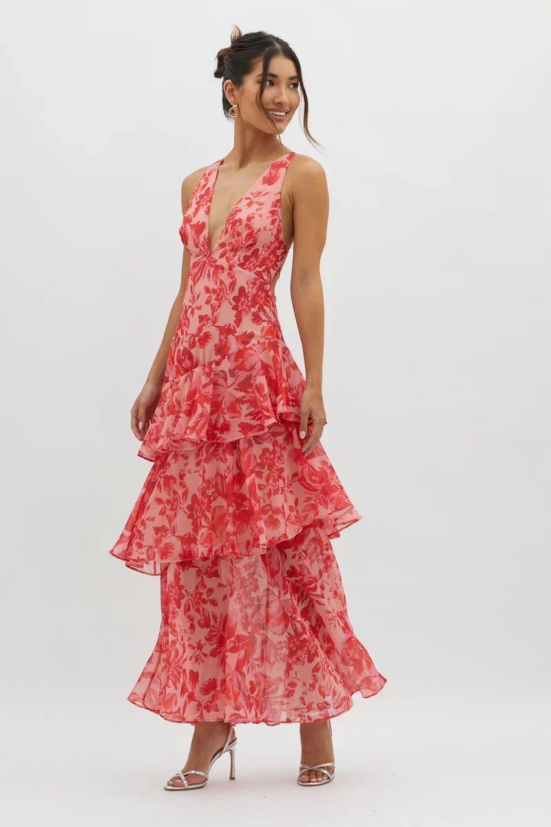 Lisa | Vestito midi floreale elegante