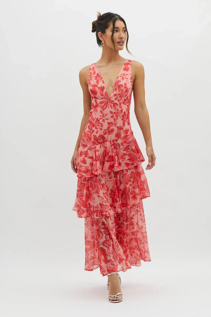 Lisa | Vestito midi floreale elegante