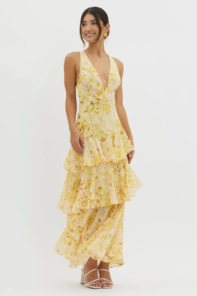 Lisa | Vestito midi floreale elegante