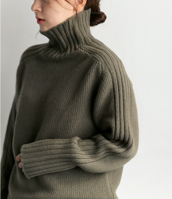 Sofia™ | Maglione a Collo Alto a Righe Ember