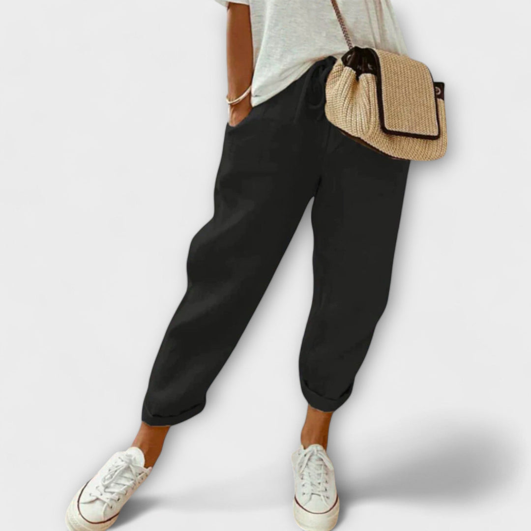 Bibi - Pantaloni di lino alla moda e casual