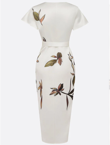 Elina | Abito Midi Elegante con Stampa Floreale