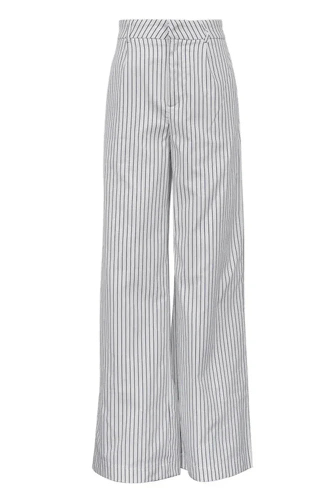 Sofia™ | Pantaloni a gamba larga con tasche a righe, senza cintura