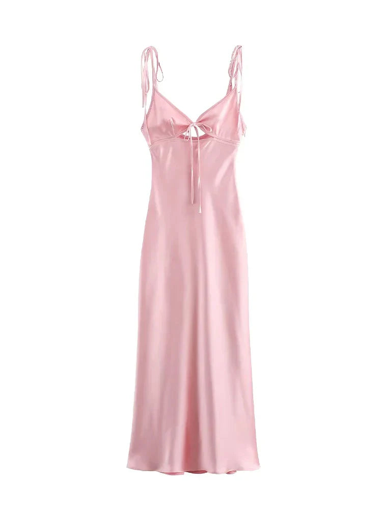 Bellamy | Abito Maxy in Raso Senza Maniche