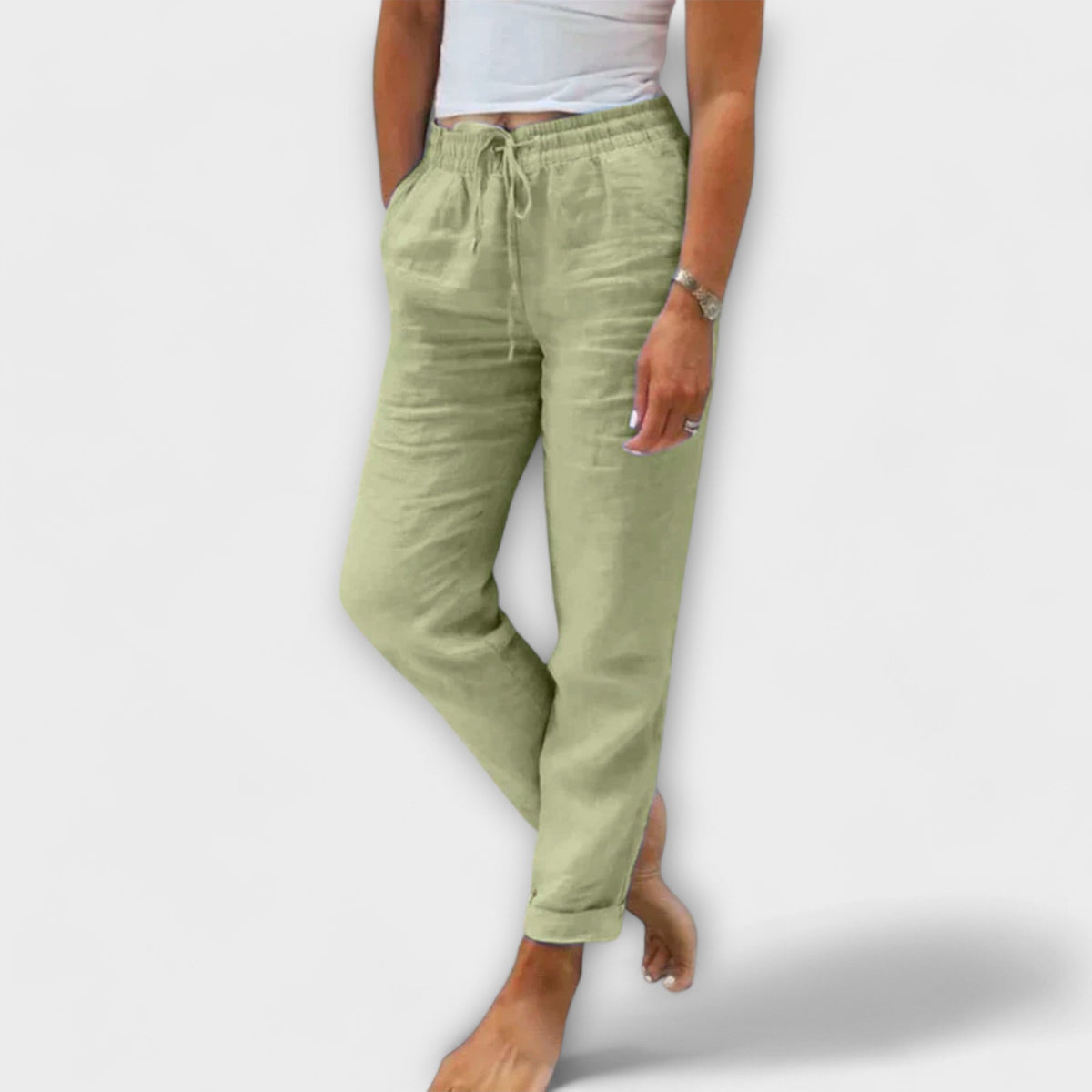Stacy - Pantaloni leggeri in lino
