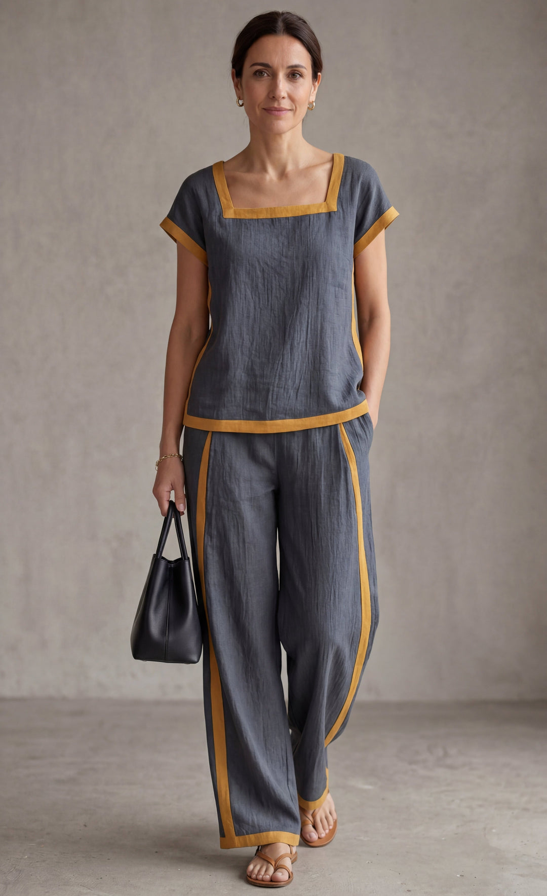 Serena | Completo elegante in lino a due pezzi