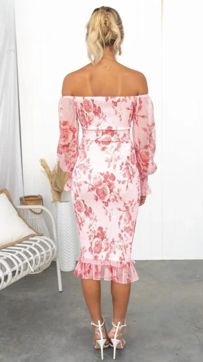 Dahlia - Stupendo Abito Midi Off Shoulder