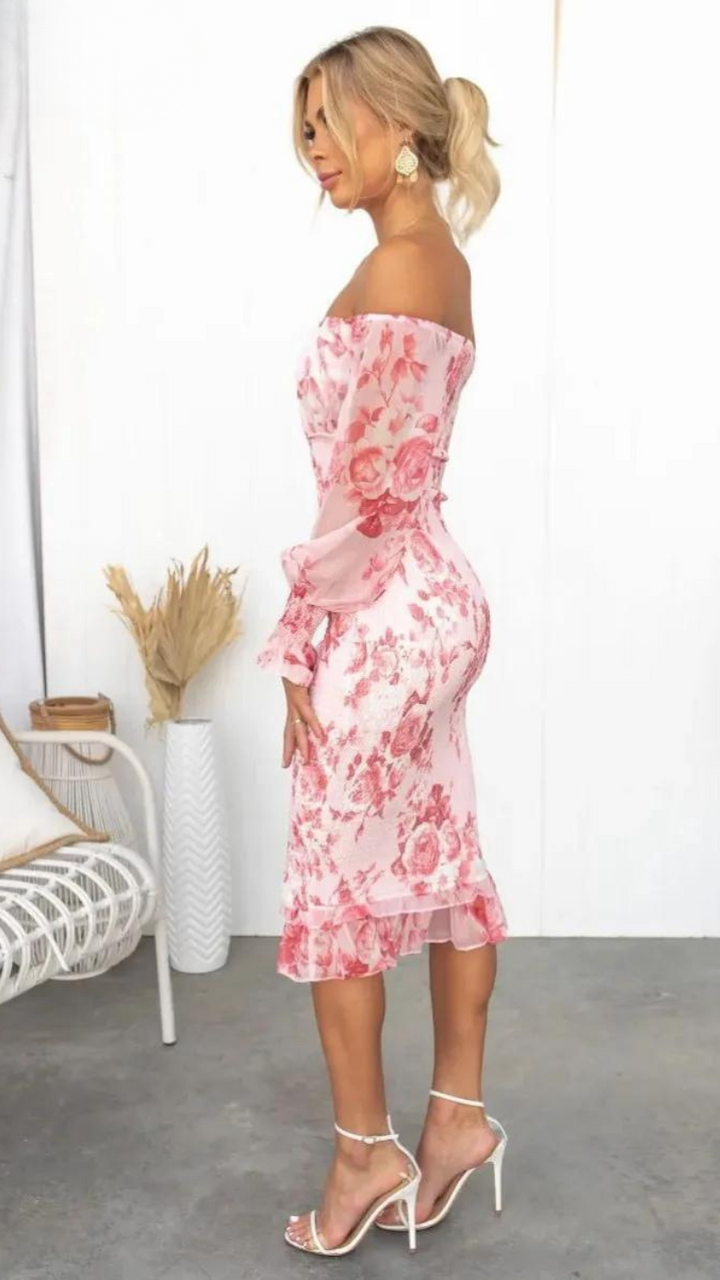 Dahlia - Stupendo Abito Midi Off Shoulder