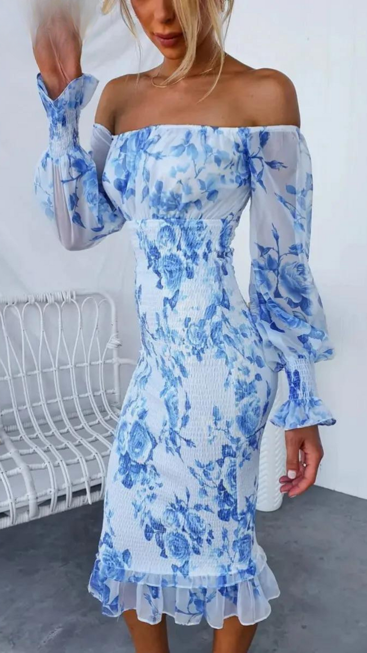 Dahlia - Stupendo Abito Midi Off Shoulder