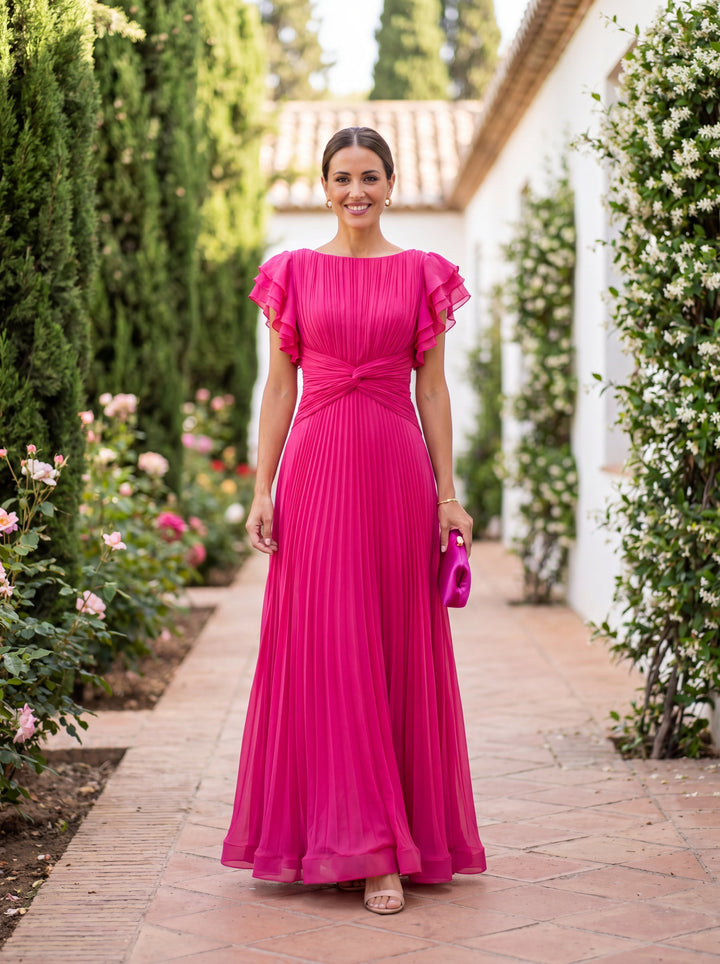 Lara | Abito Lungo Plissettato Elegante da Sera