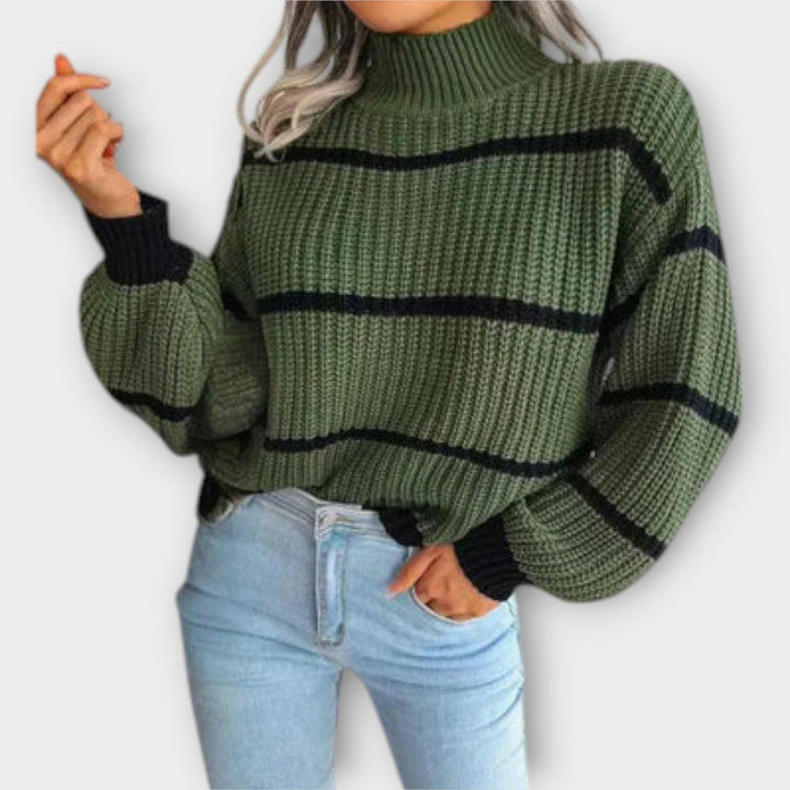 Chavala - Maglione a collo alto con righe