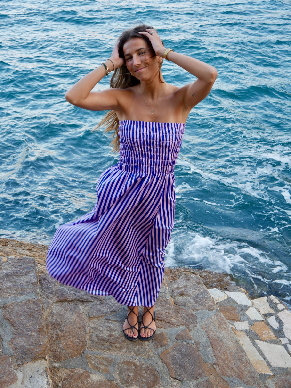 Abito a righe Blu e Rosa
