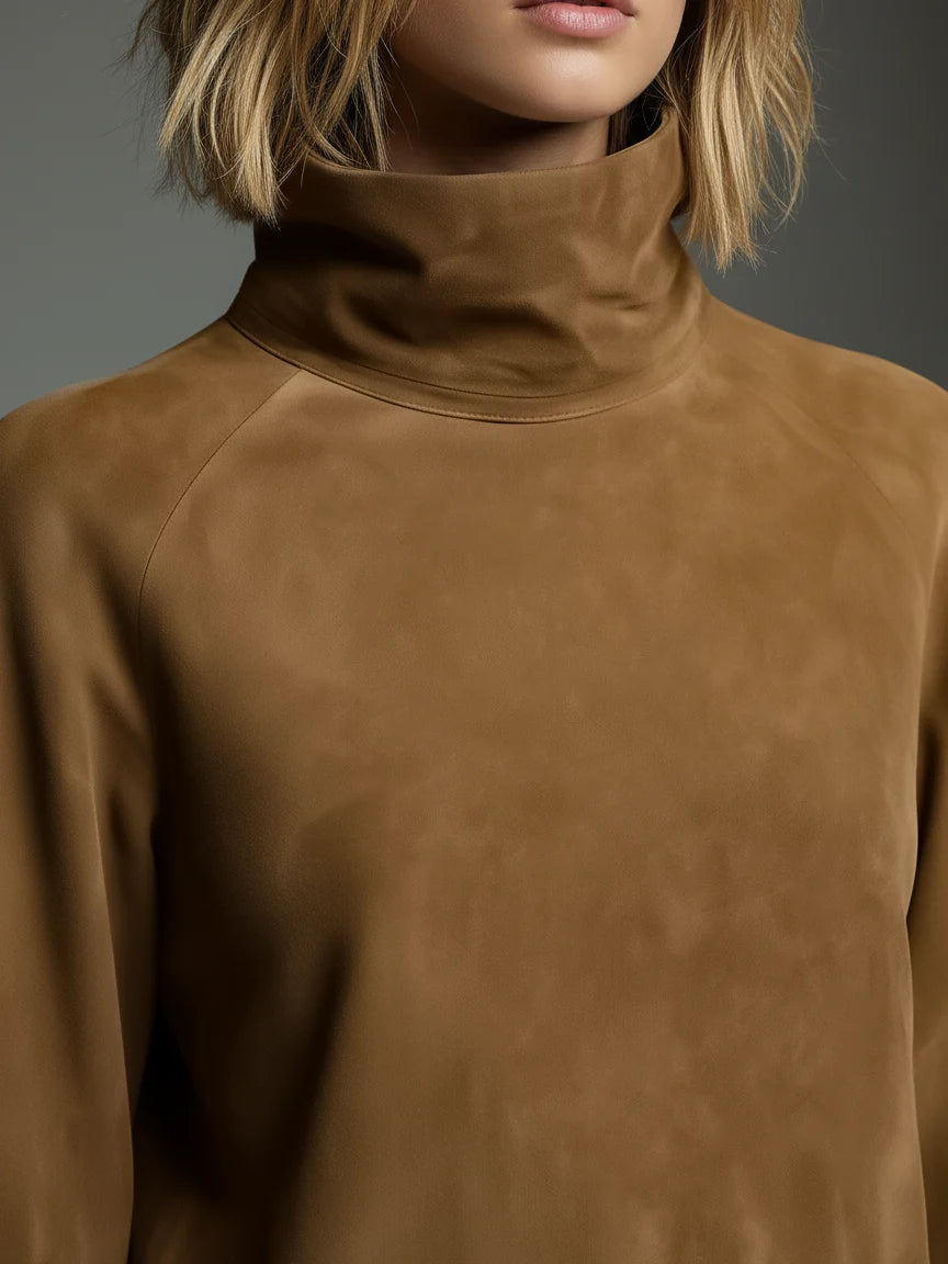 SOFIA™ | ABITO MINI IN SUEDE VINTAGE A COLLO ALTO