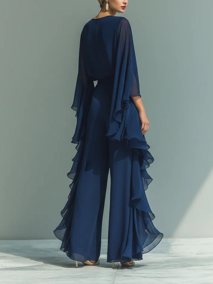 Aurora - Completo Elegante in Chiffon con Volant