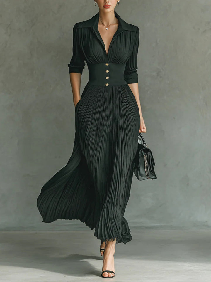 GIULIA™ | ABITO MAXI ELEGANTE A PIEGHE