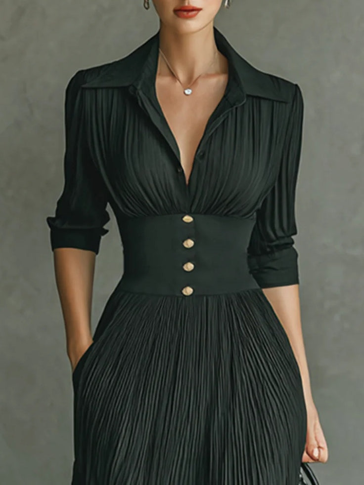 GIULIA™ | ABITO MAXI ELEGANTE A PIEGHE