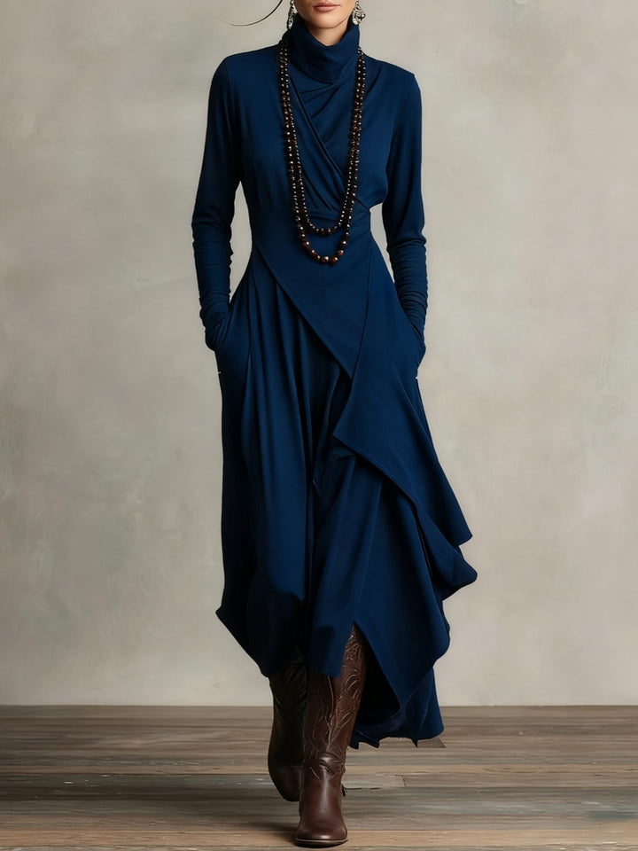 Giorgia™ | Abito Maxi Asimmetrico con Collo Alto