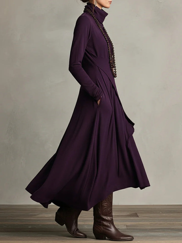 Giorgia™ | Abito Maxi Asimmetrico con Collo Alto